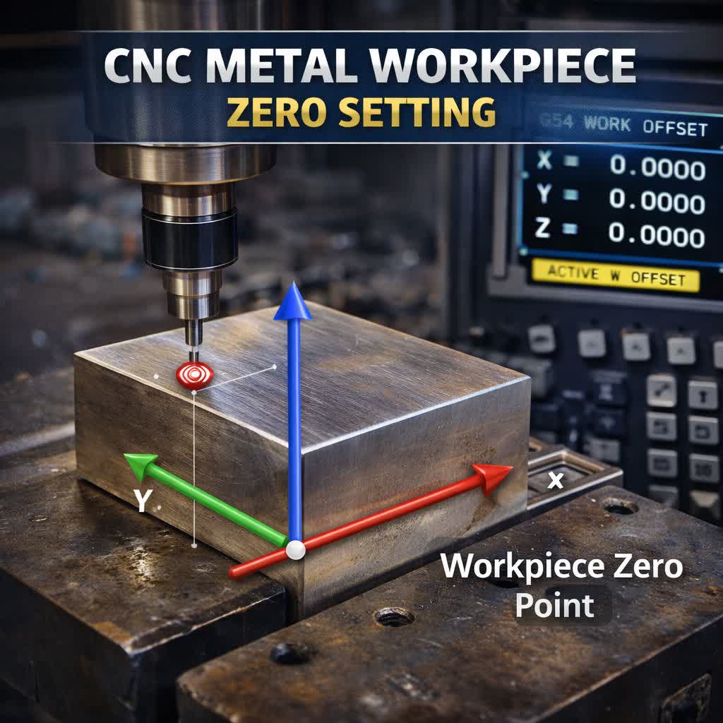 صفرگذاری قطعه در CNC فلز
